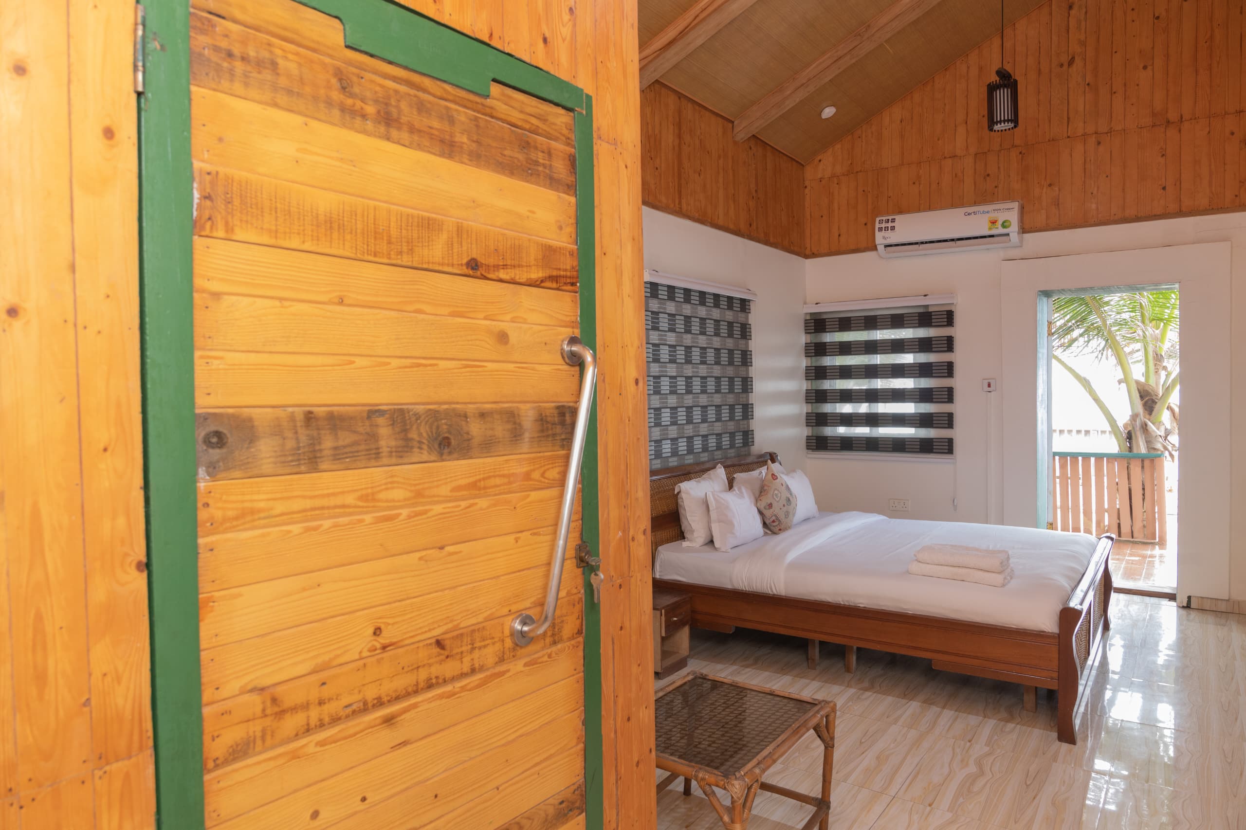 Wooden bedroom with traditional design