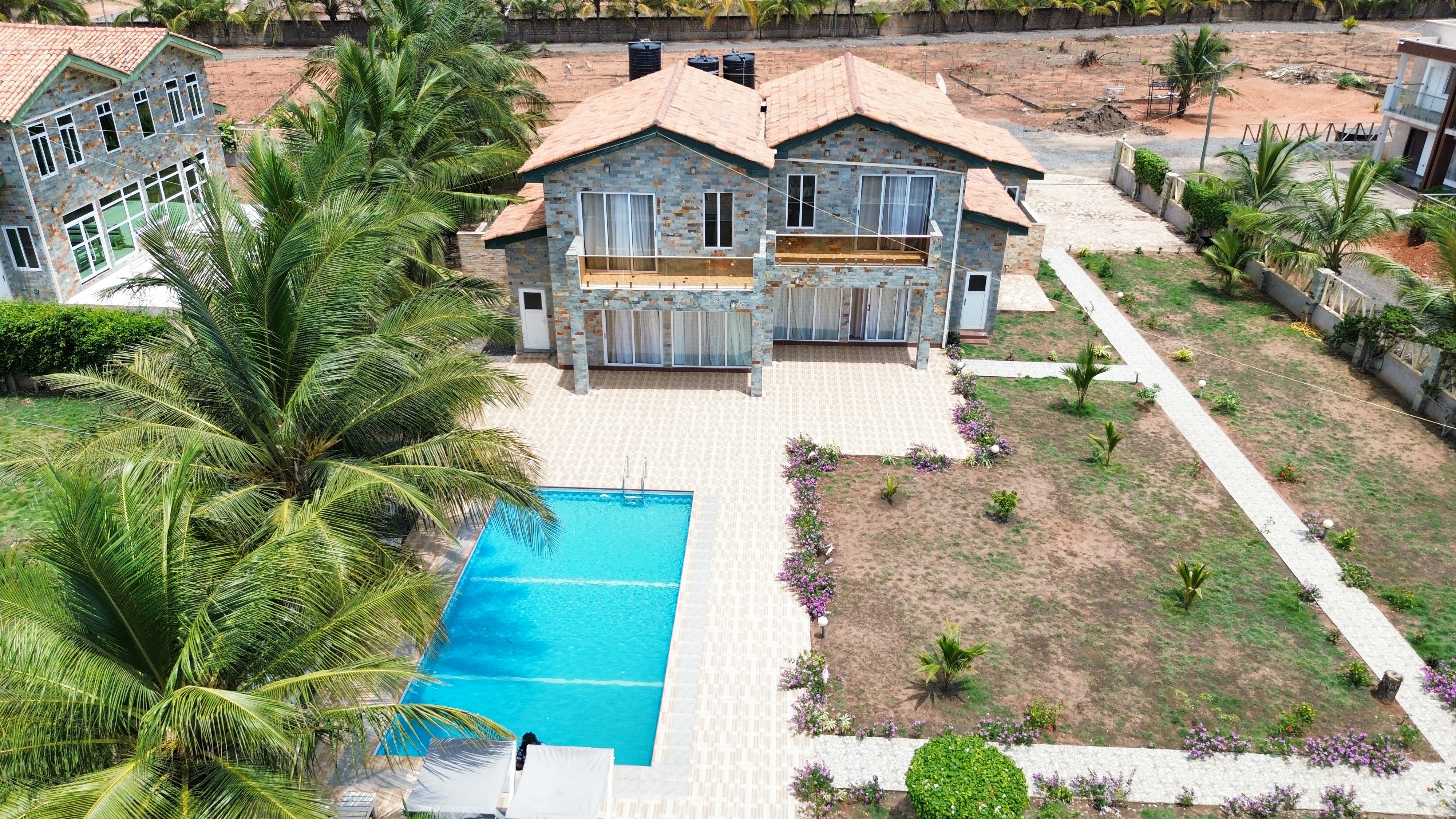 Villa with pool and landscaping